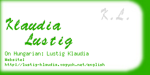 klaudia lustig business card